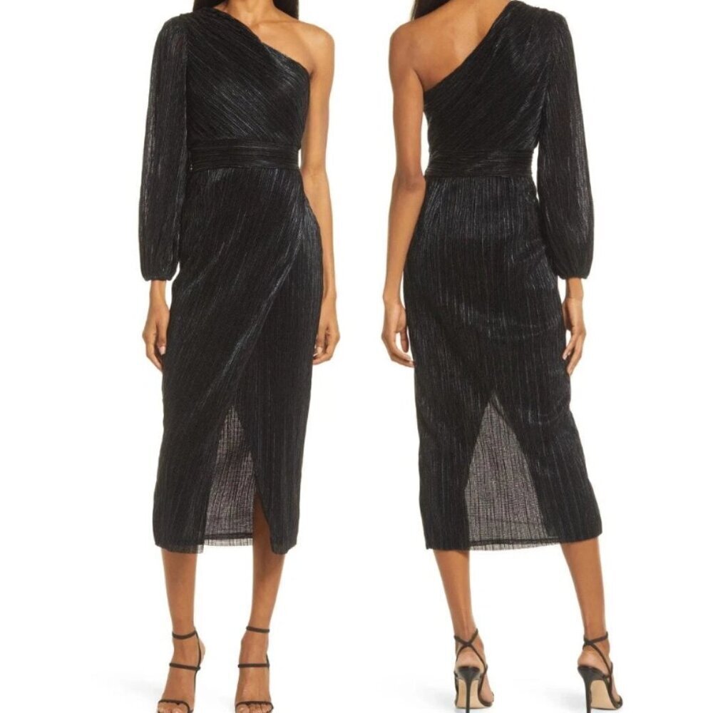SAYLOR Black One Shoulder Dress